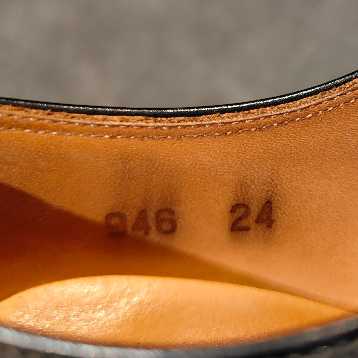 極美品【SCOTCH GRAIN】スコッチグレイン 946 インペリアル ストレートチップ カーフ ブラック サイズ 24.0 参考定価￥66,000-