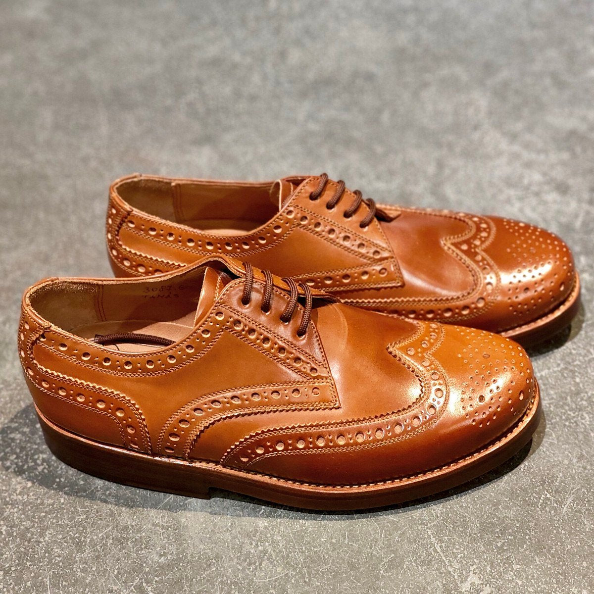 希少 新品未使用【HEINRICH DINKELACKER】ハインリッヒディンケラッカー ウイングチップ コードバン ウイスキー UK6.5 RIOラスト