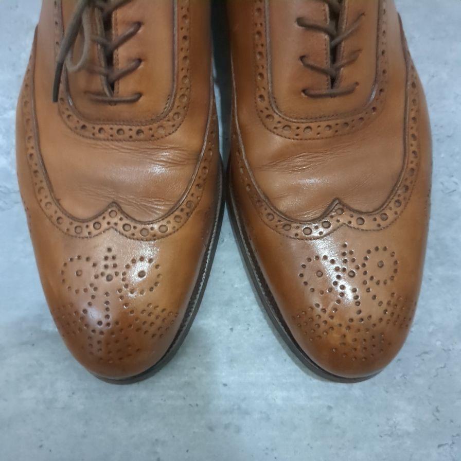 【SAINT CRISPIN'S】サンクリスピン レザーシューズ ウイングチップ 2324 カーフ ブラウン メンズ サイズUK7.5