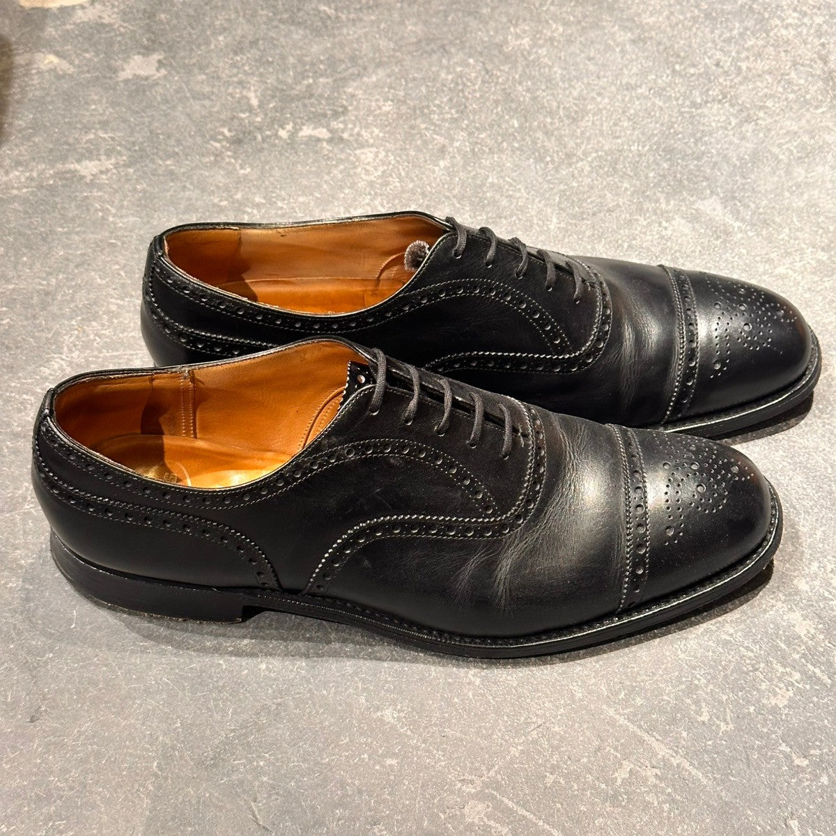 【Church's】チャーチ ディプロマット セミブローグ 四都市 カーフ ブラック サイズUK100F 100ラスト