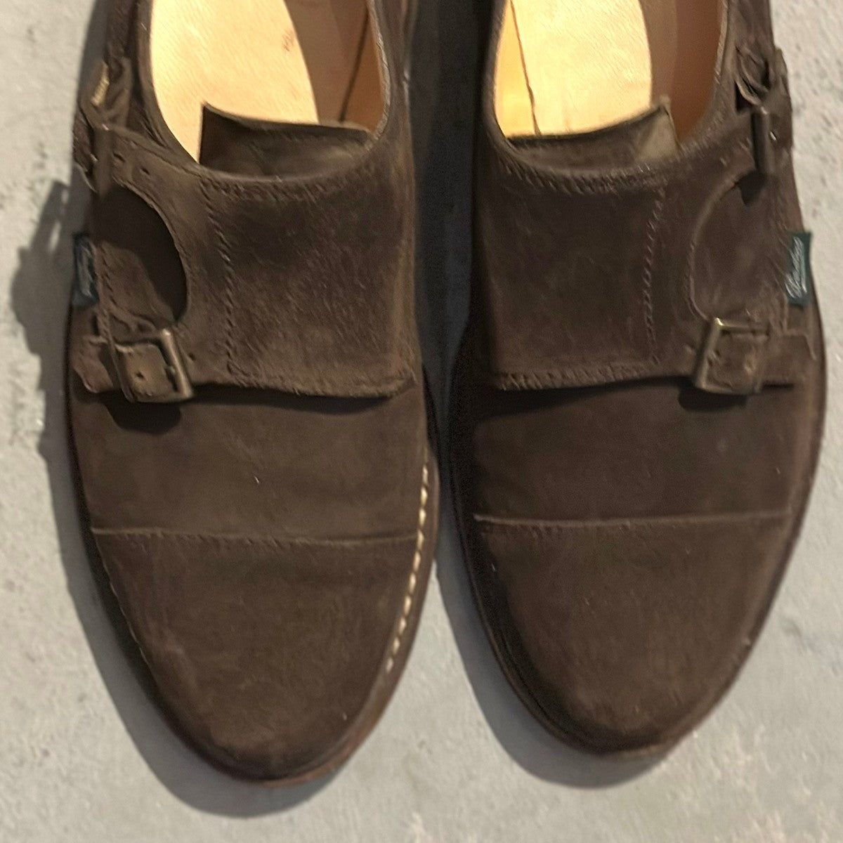 美品【Paraboot】パラブーツ ウィリアム ダブルモンクストラップ スエード ブラウン サイズ7.5