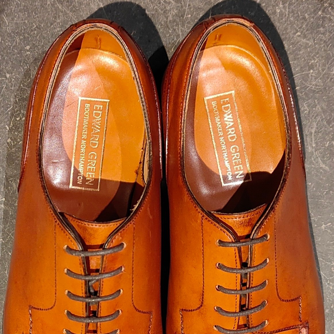 極美品【EDWARD GREEN】エドワードグリーン ドーバー Uチップ カーフ チェスナット サイズ UK6E 32ラスト定価￥324,500-