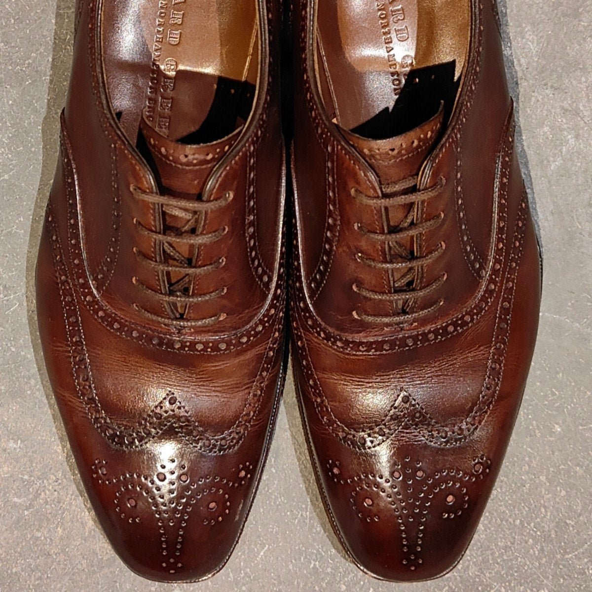 美品【EDWARD GREEN】エドワードグリーン インバーネス ウイングチップ カーフ ダークオーク サイズUK6E 808ラスト