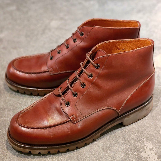 希少 【J.M.WESTON】ジェイエムウエストン 741 ゴルフブーツ  Uチップ カーフ ブラウン サイズUK8D 38ラスト
