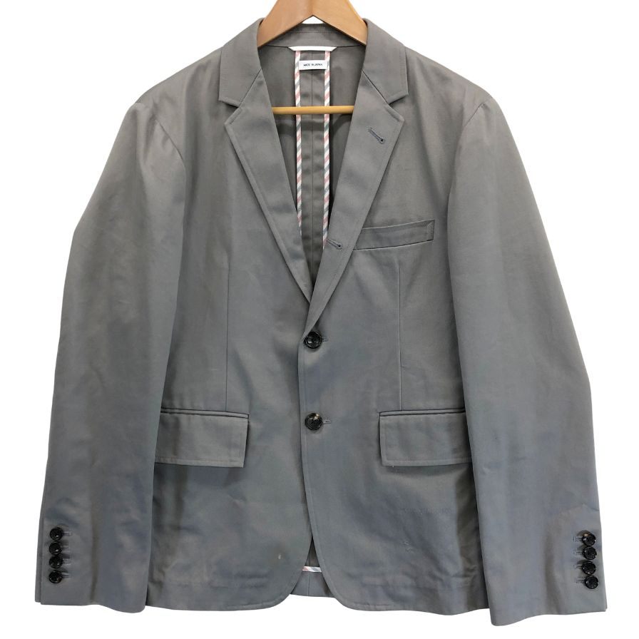 【THOM BROWNE】トム ブラウン ジャケット MJU426A 裏地ストライプ コットン メンズ グレー サイズS相当