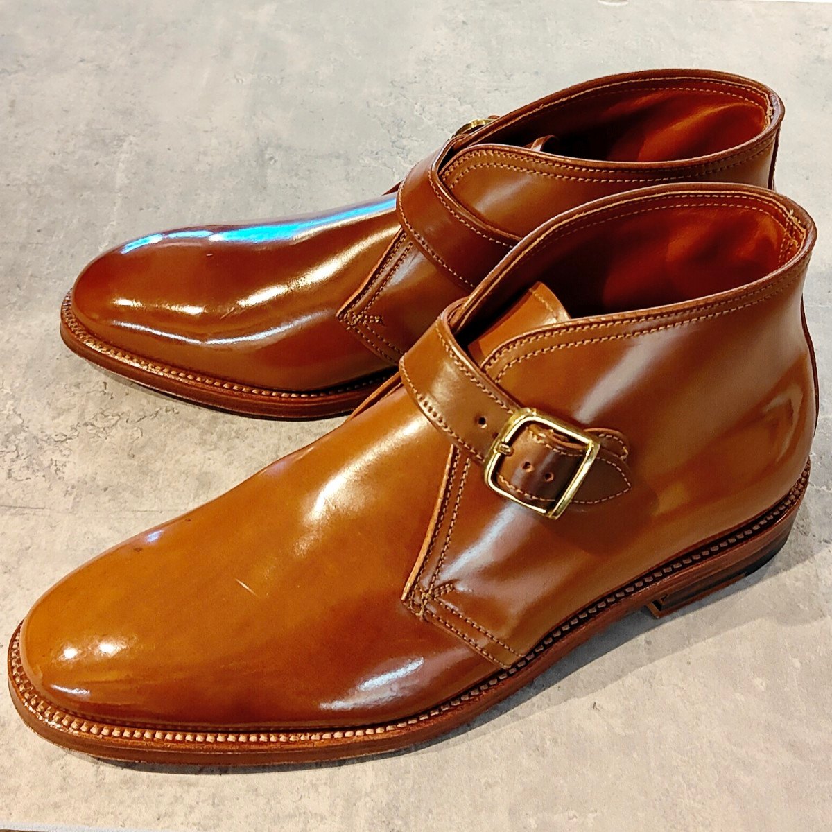 希少 未使用【ALDEN】オールデン D9706 ジョージブーツ シングルモンク チャッカ プレーントゥ コードバン ウイスキー サイズUS11E プラザラスト