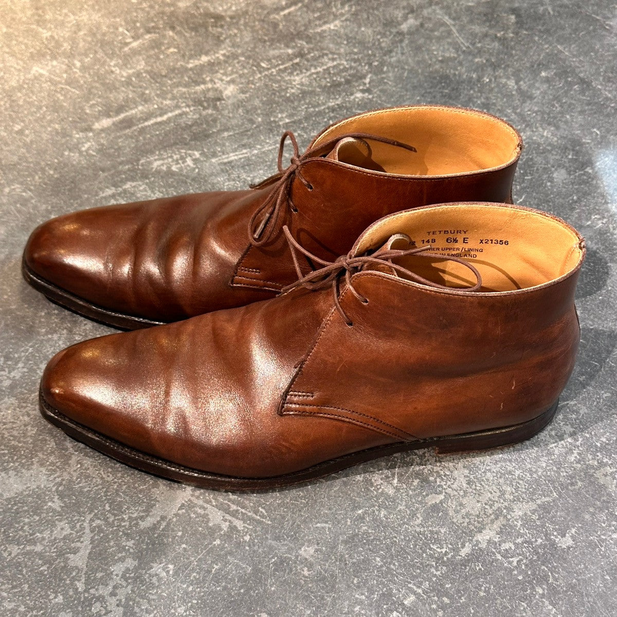 【Crockett & Jones】クロケット&ジョーンズ テットベリー チャッカブーツ カーフ ブラウン サイズUK6.5E 348ラスト