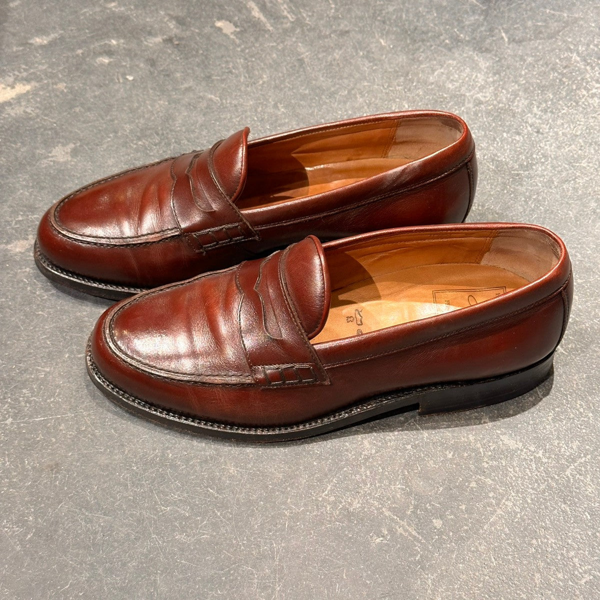 希少【HEINRICH DINKELACKER】ハインリッヒディンケラッカー ウィーン ローファー カーフ バーガンディ サイズ UK6.5