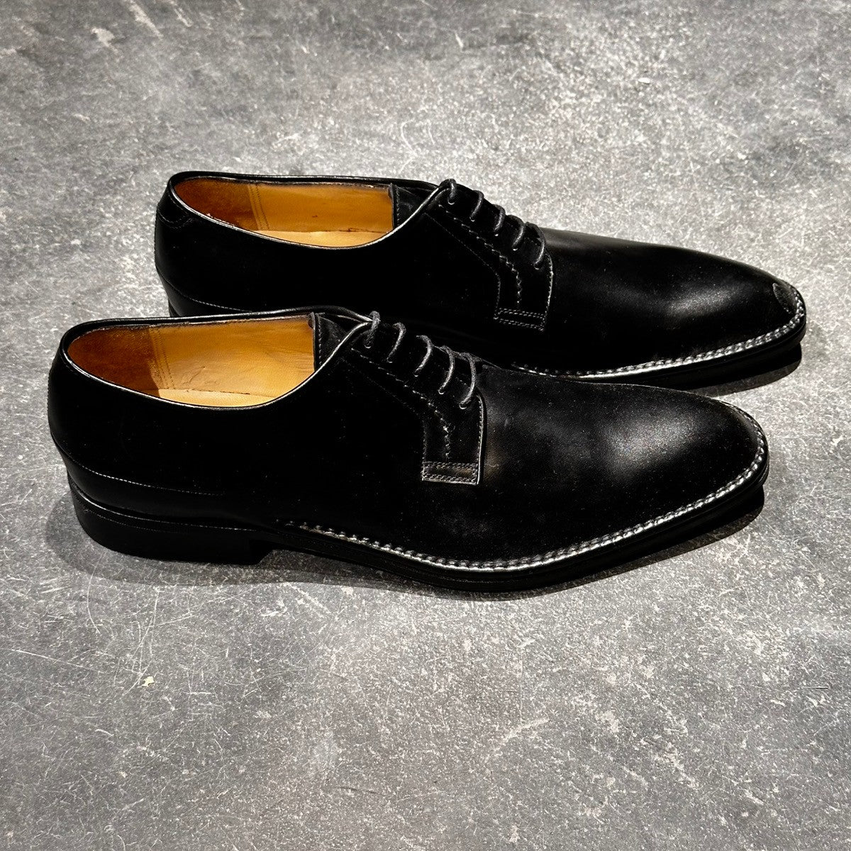 未使用品【Salvatore Ferragamo】サルヴァトーレ フェラガモ  プレーントゥ カーフ ブラック サイズUK9D