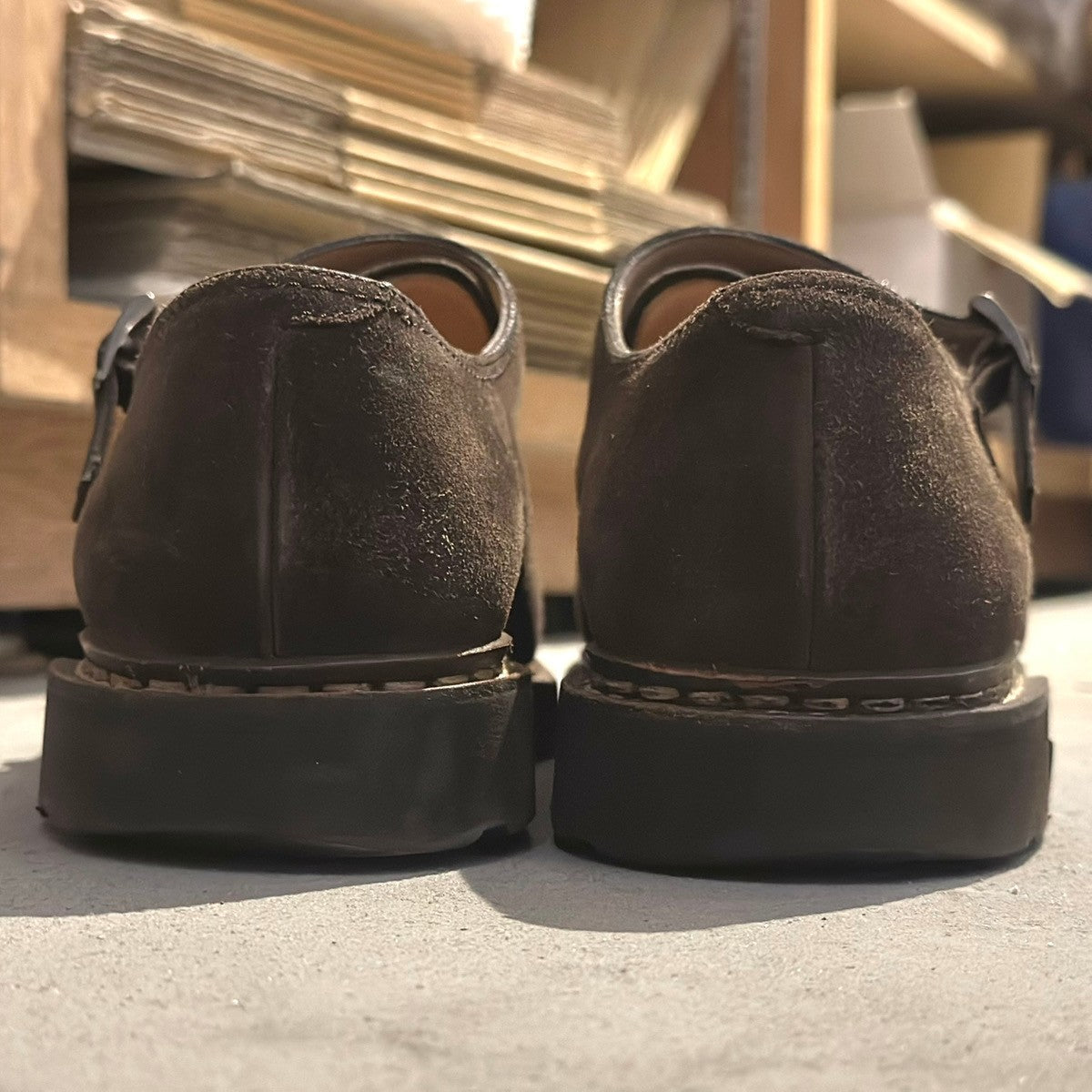 美品【Paraboot】パラブーツ ウィリアム ダブルモンクストラップ スエード ブラウン サイズ7.5