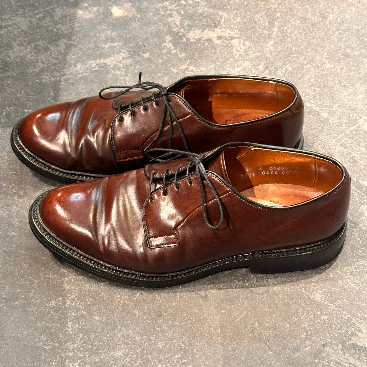 希少【Allen Edmonds】アレンエドモンズ 9591 リーズ LEEDSプレーントゥ コードバン ブラウン サイズUS8