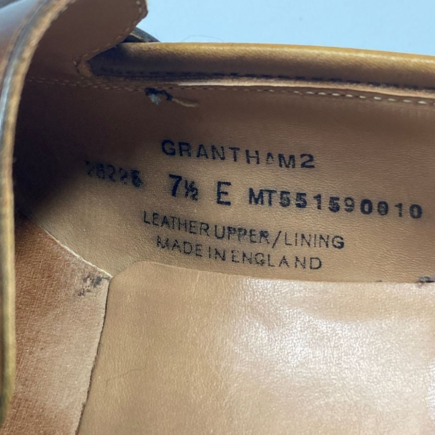 【Crockett&Jones】クロケット&ジョーンズ ローファー グランサム2 ペニー コイン カーフ レザー ブラウン メンズ サイズUK7.5E