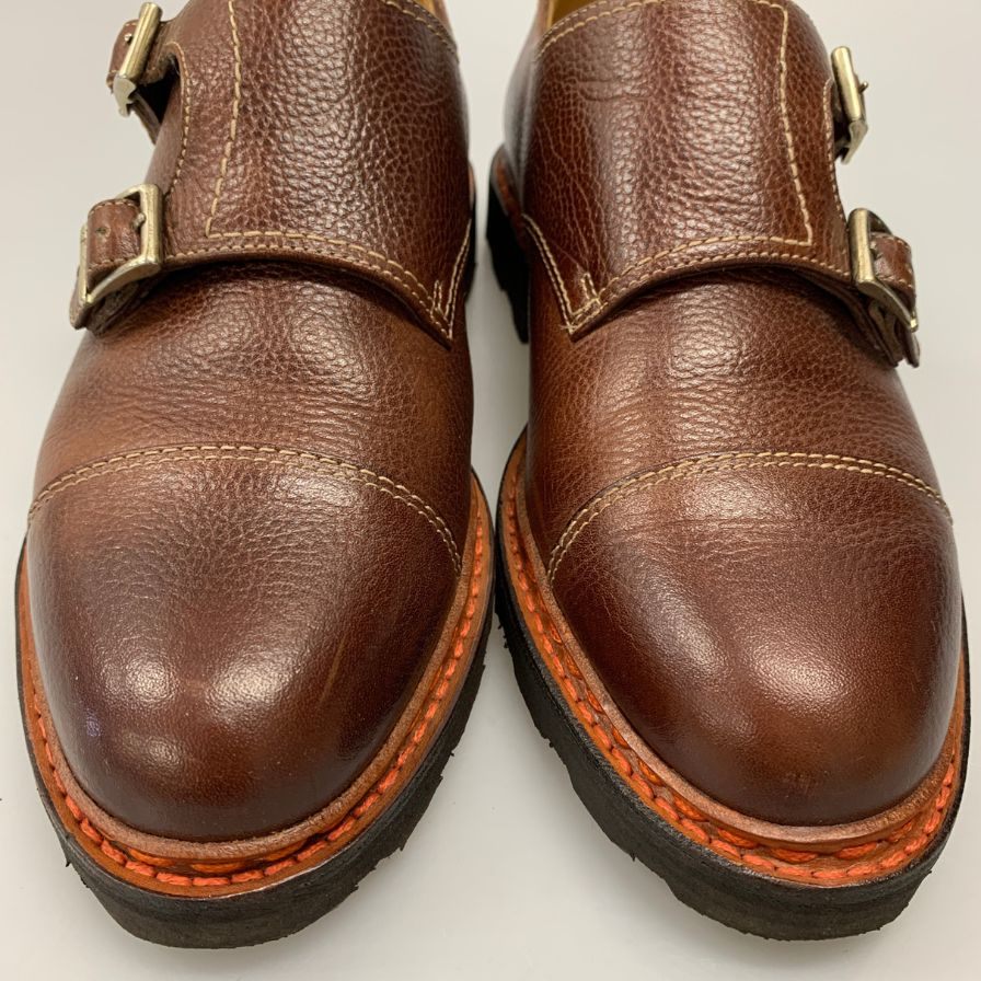【Paraboot】パラブーツ レザーシューズ ダブルモンクストラップ ウィリアム グレインレザー メンズ サイズ5.5 ブラウン WILLIAM
