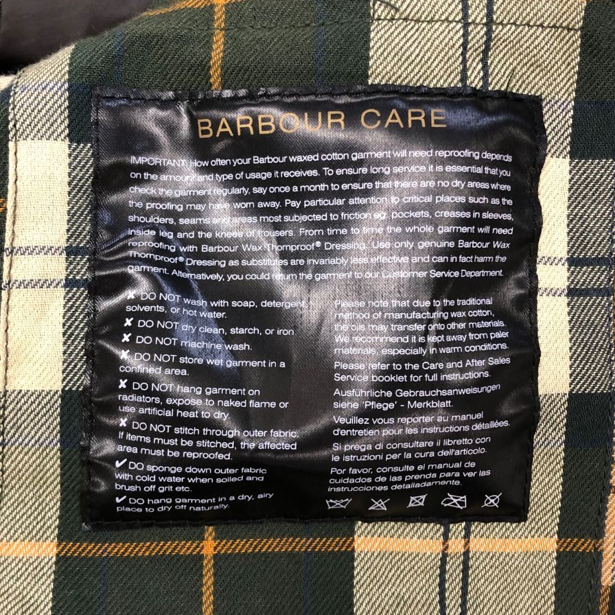 【Barbour】バブアー オイルドジャケット  サイズ