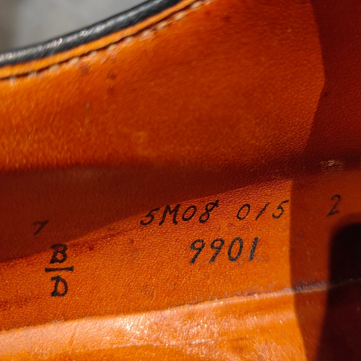 極美品【ALDEN】オールデン 9901 プレーントゥ コードバン ブラック サイズ US7D バリーラスト 参考定価￥220,000-
