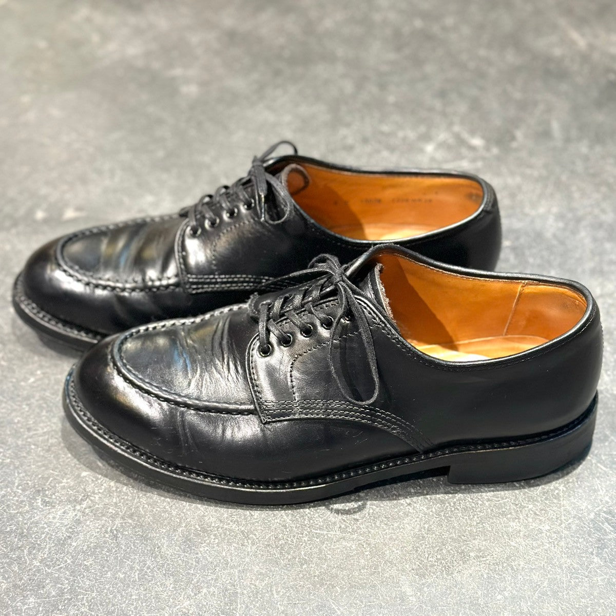 美品【WHEELROBE】ウィールローブ 15078 HEAVY STITCHING MOC TOE クロムエクセル カーフ ブラック サイズ8D 1228ラスト