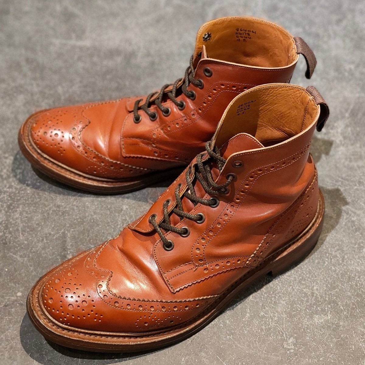 【Tricker’s】トリッカーズ ポールスミス別注 M6178 カントリーブーツ ウイングチップ カーフ マロン サイズUK9 4444ラスト