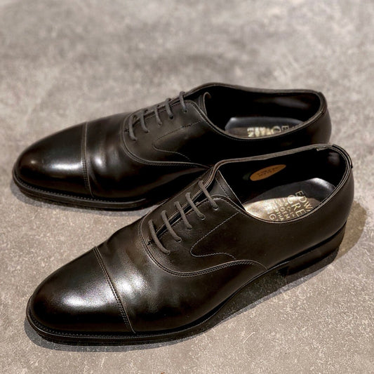 極美品 【EDWARD GREEN】エドワードグリーン チェルシー ストレートチップ カーフ ブラック サイズ UK7D 82ラスト 参考定価￥269,500-