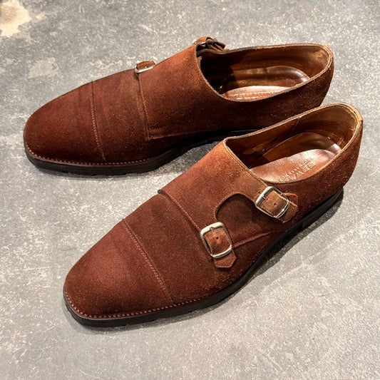 【EDWARD GREEN】エドワードグリーン ウェストミンスター ダブルモンク スエード ブラウン サイズUK5.5E 888ラスト