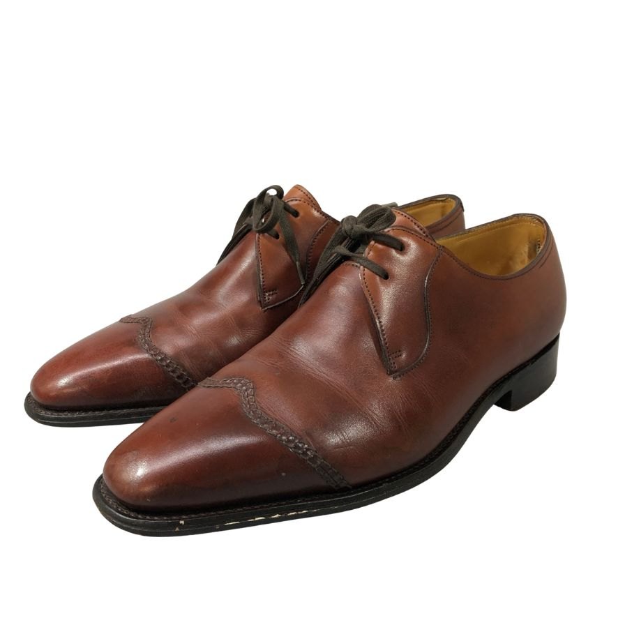 【JOHN LOBB】ジョンロブ 2002イヤーモデル Vフロント スキンステッチ カーフ ブラウン サイズUK7E メンズ