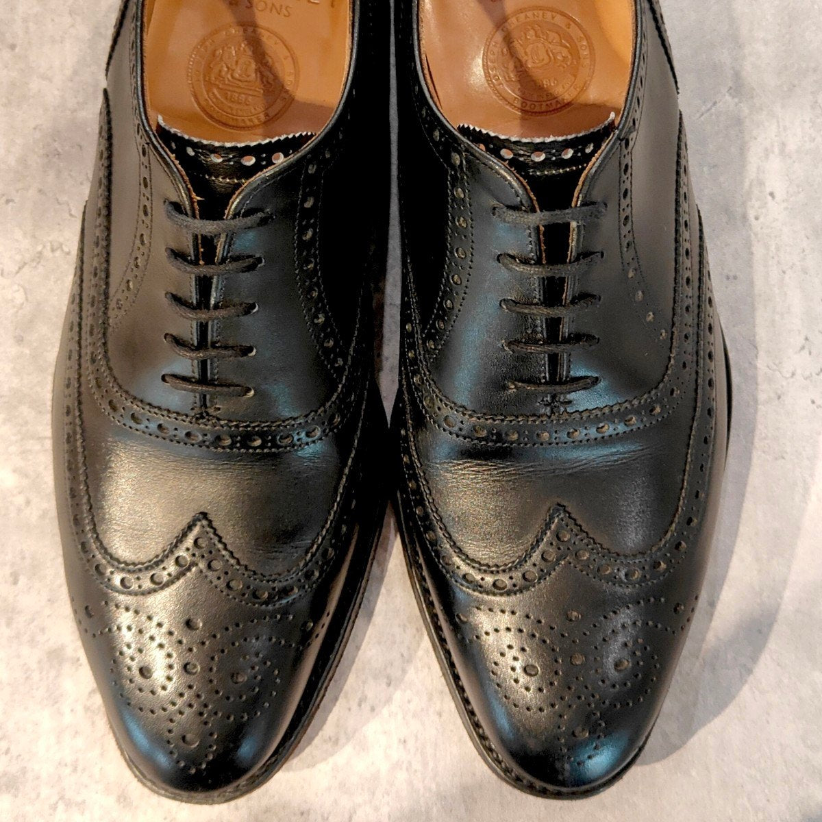 美品【JOSEPH CHEANEY】ジョセフチーニー ブロード2 ウイングチップ カーフ ブラック サイズUK6.5