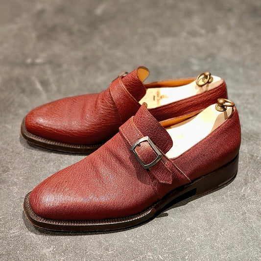 希少 美品【Stefano Bemer】ステファノベーメル シングルモンク グレインレザー ボルドー サイズ 40