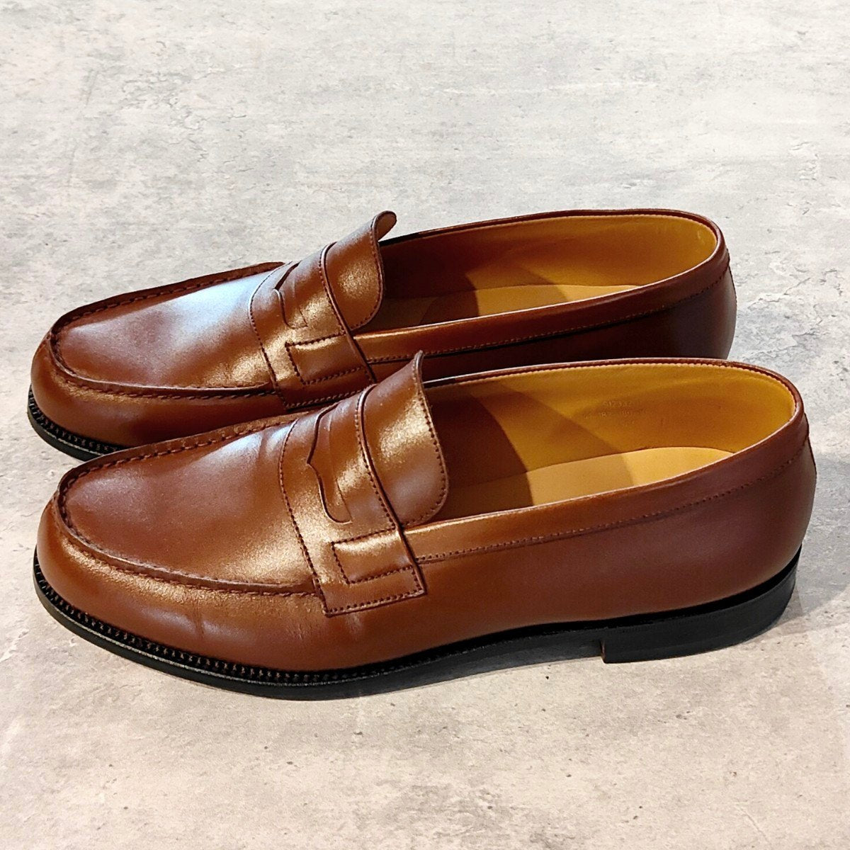 使用数回【J.M.WESTON】ジェイエムウエストン 180 シグニチャーローファー ボックスカーフ タンブラウン サイズ UK5.5C 41ラスト 参考定価￥165,000-