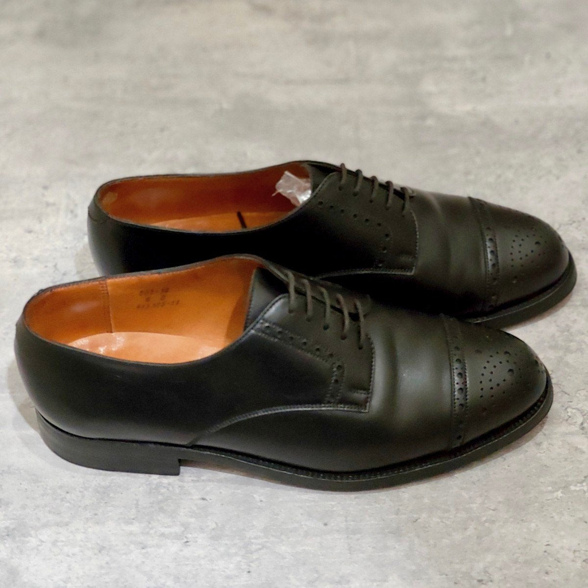 希少 極美品【J.M.WESTON】ジェイエムウエストン 503 セミブローグ 旧旧ロゴ カーフ ブラック サイズ UK6D