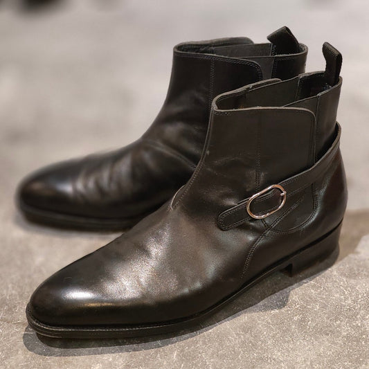 使用数回【JOHN LOBB】ジョンロブ メイソンズ  プレステージライン ジョッパーブーツ カーフ ブラック サイズ UK8E 7000Bラスト