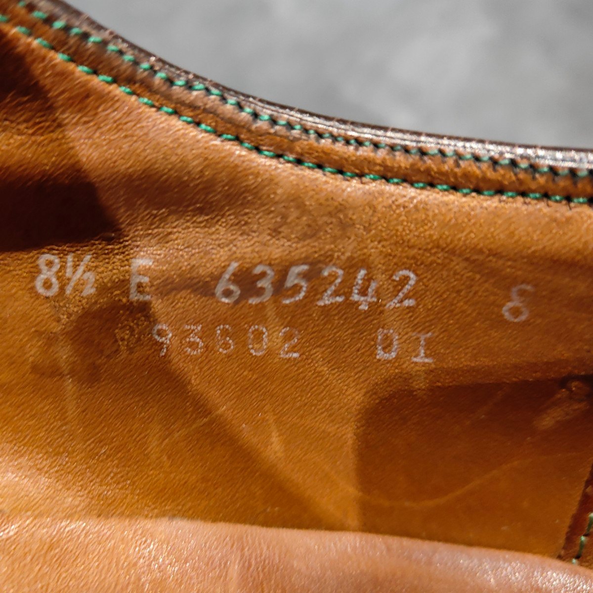 希少【FLORSHEIM】フローシャイム ケンムーア 筆記体ロゴ 緑枠 ウイングチップ グレインレザー ブラウン サイズ US8.5E