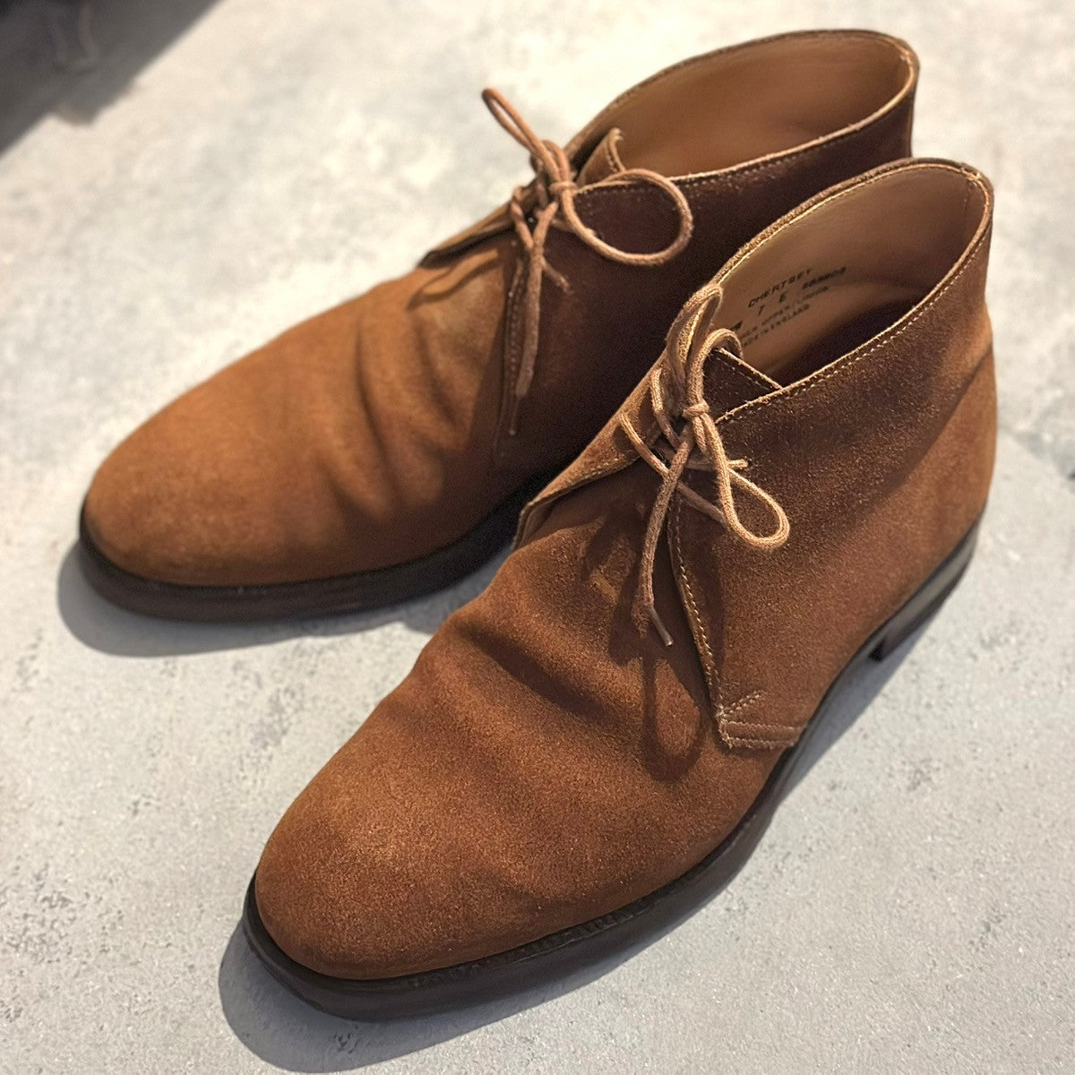 【CROCKETT&JONES】クロケット&ジョーンズ チャートシー チャッカブーツ スエード ライトブラウン サイズ7E 224ラスト