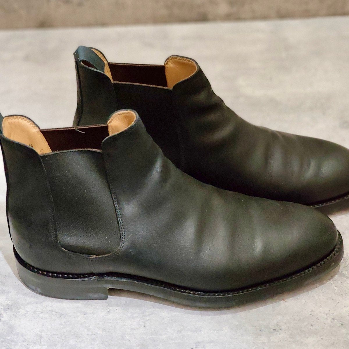 【Crockett & Jones】クロケット＆ジョーンズ チェルシー5 サイドゴアブーツ ラフアウトスエード ブラック サイズUK8E 335ラスト