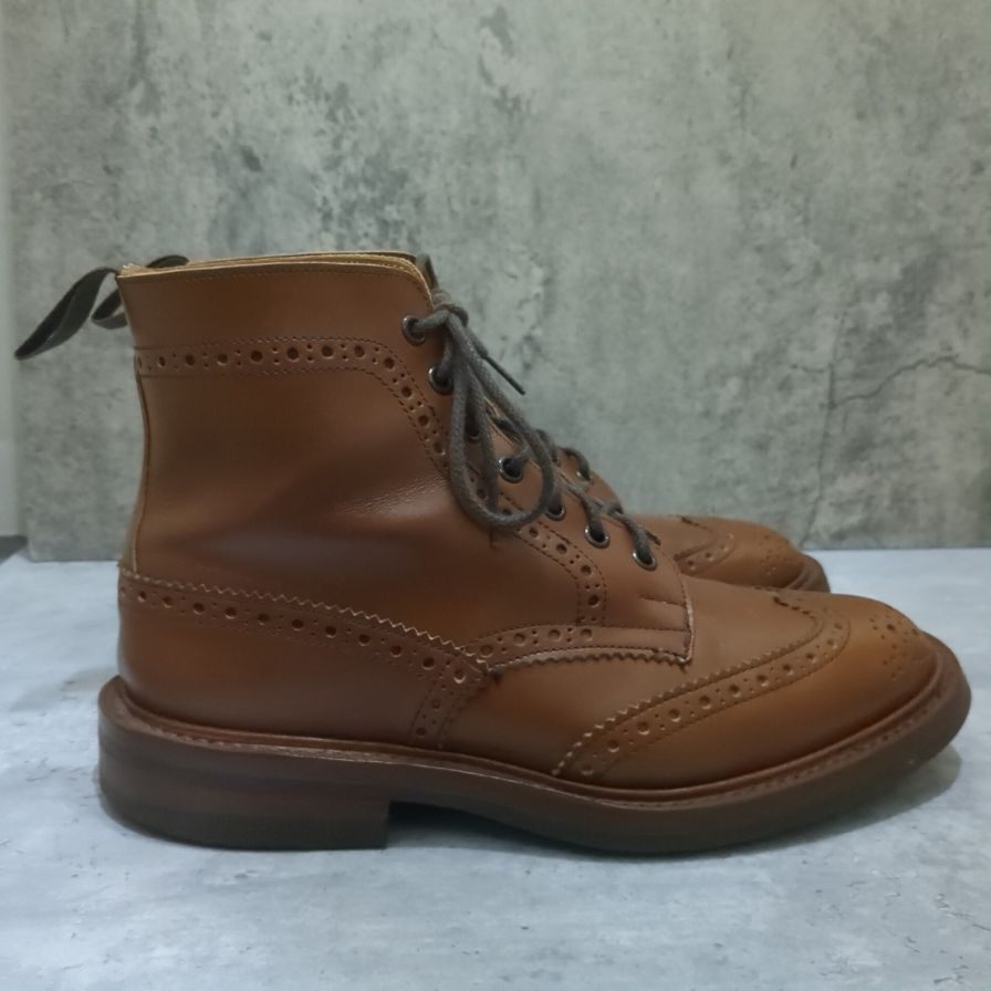 【Tricker's】トリッカーズ M2508 カントリーブーツ カーフ メンズ サイズUK7.5 ブラウン