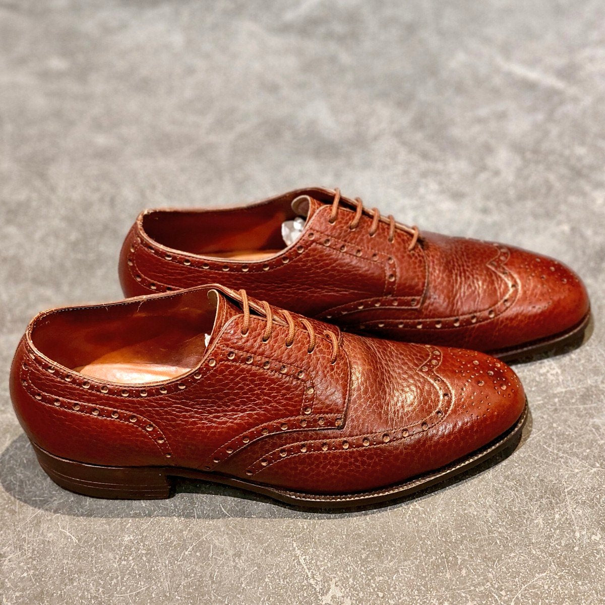 希少 使用数回【JOHN LOBB】ジョンロブ ロンドン 2ワラント ビスポーク フルブローグ  グレインレザー バーガンディ サイズUK6相当