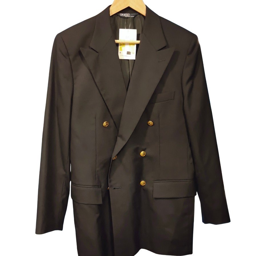 【POLO RALPH LAUREN】ポロ ラルフローレン 紺ブレザー ダブルブレスト ウール  サイズ170（M相当）