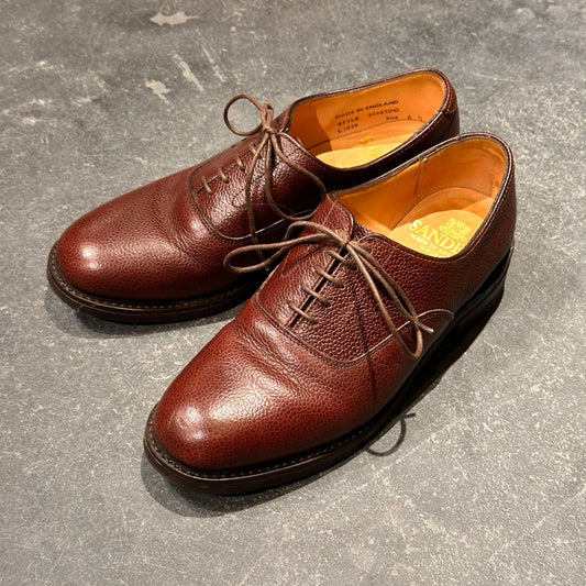 【SANDERS】サンダース 9696TDG プレーントゥ 内羽根 グレインレザー バーガンディ サイズUK6.5