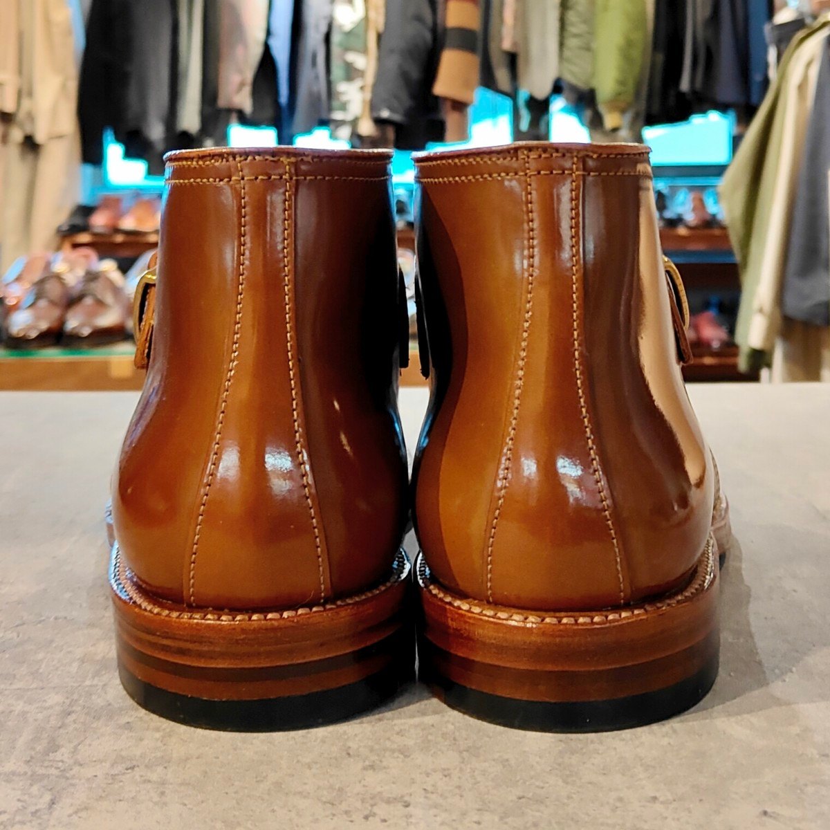 希少 未使用【ALDEN】オールデン D9706 ジョージブーツ シングルモンク チャッカ プレーントゥ コードバン ウイスキー サイズUS11E プラザラスト
