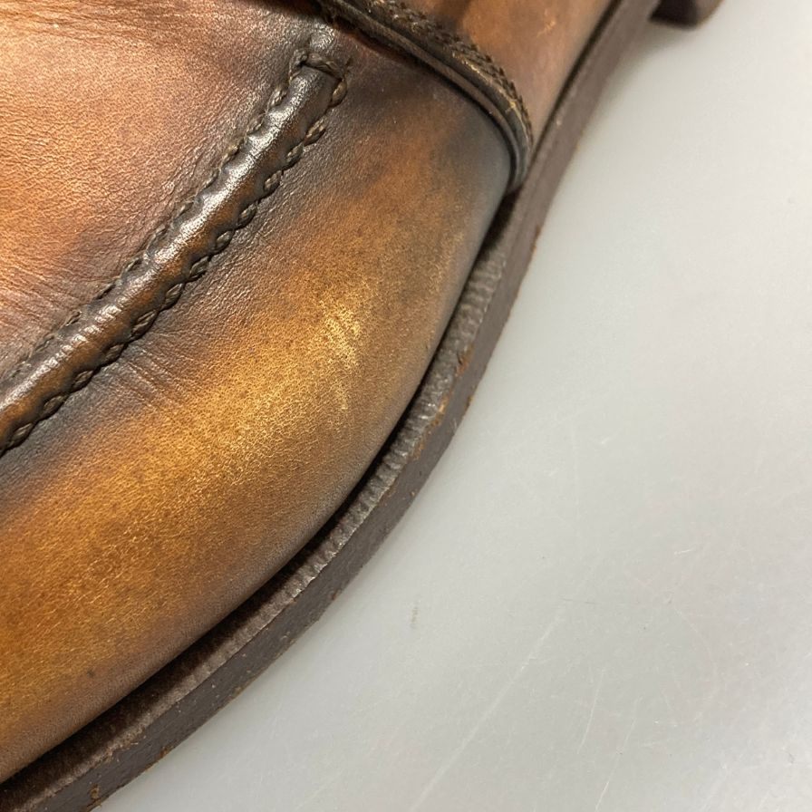 【BERLUTI】ベルルッティ レザーシューズ スクエアトゥ メンズ サイズ6相当 ブラウン系