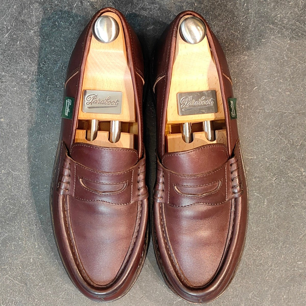 使用数回【Paraboot】パラブーツ ランス コインローファー リスレザー カフェ サイズUK7.5 定価￥94,600-
