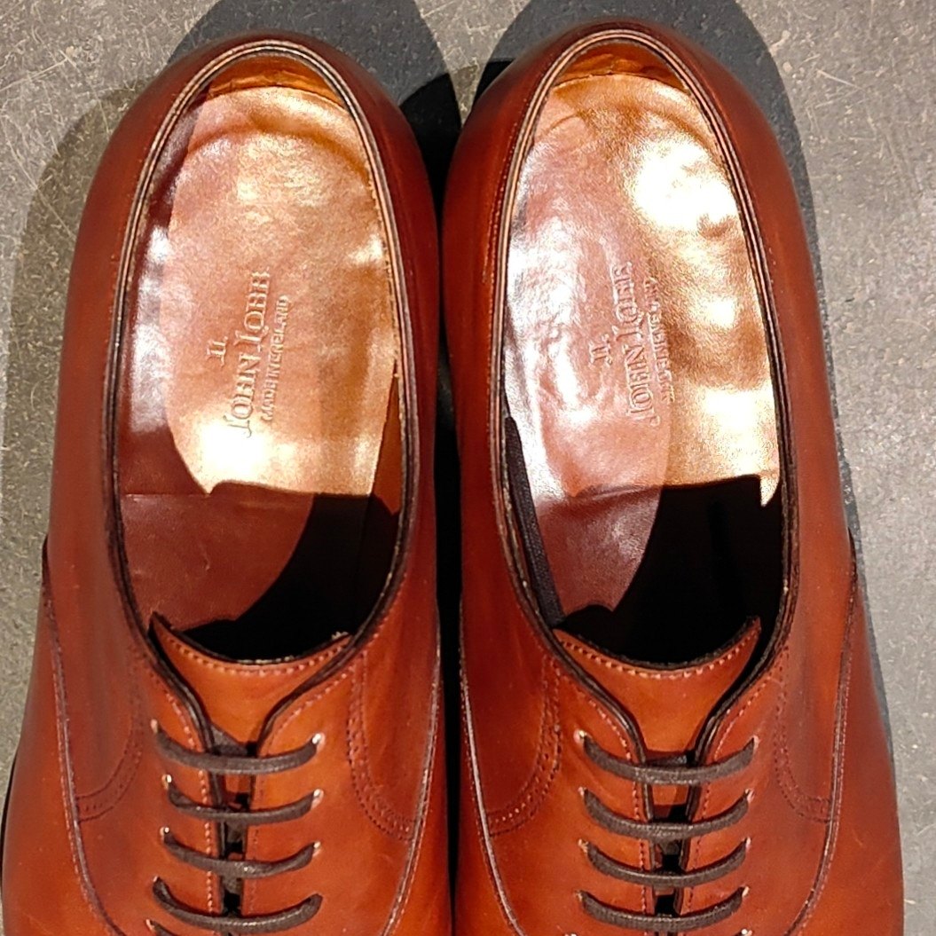 極美品【JOHN LOBB】ジョンロブ フィリップ2 クォーターブローグ ミスティカーフ チェスナット サイズUK6.5E 7000ラスト 参考定価￥332,200-