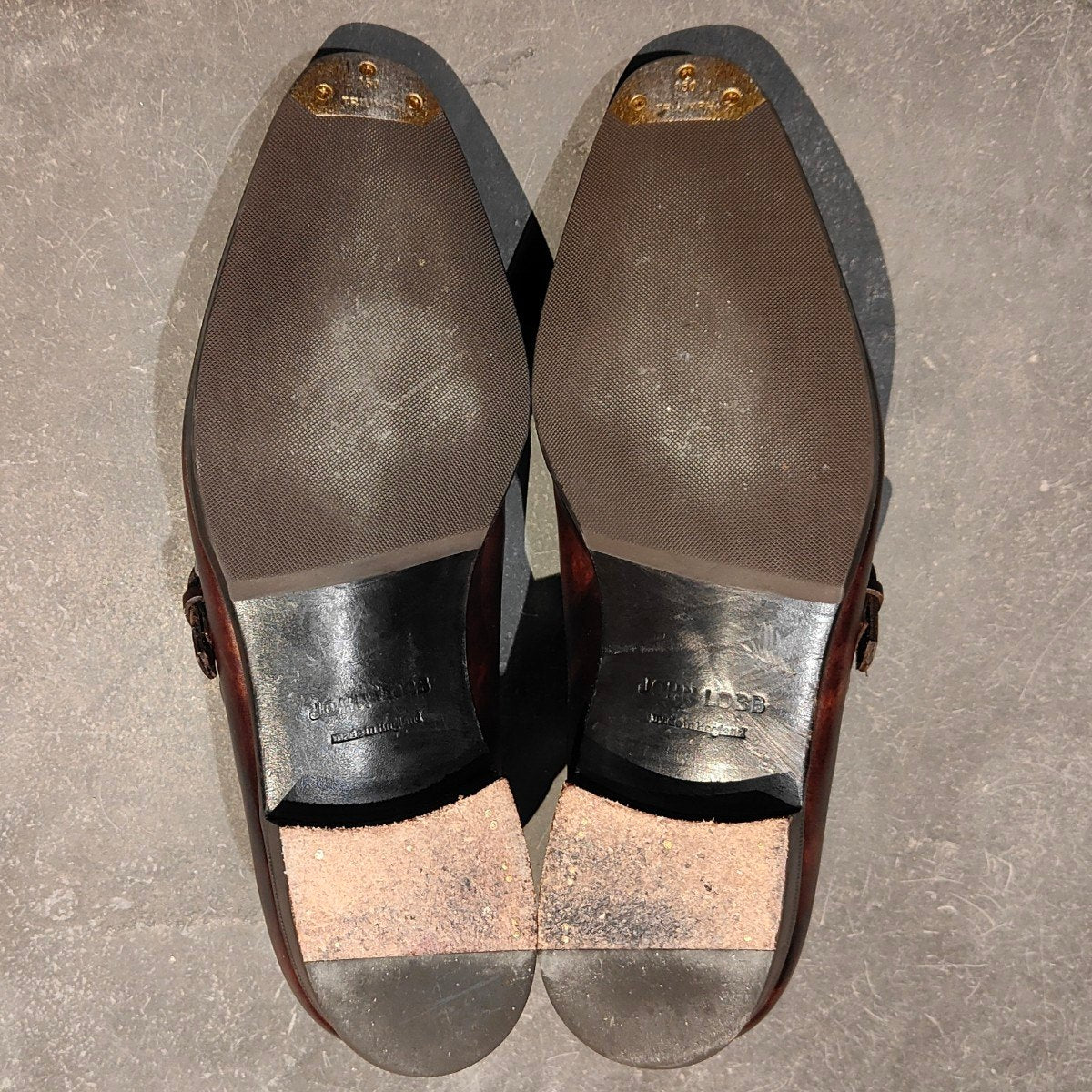 使用数回【JOHN LOBB】ジョンロブ チャペル プレステージライン ダブルモンクミュージアムカーフ ブラウン サイズ UK7.5E 8000ラスト 参考定価￥361,900-