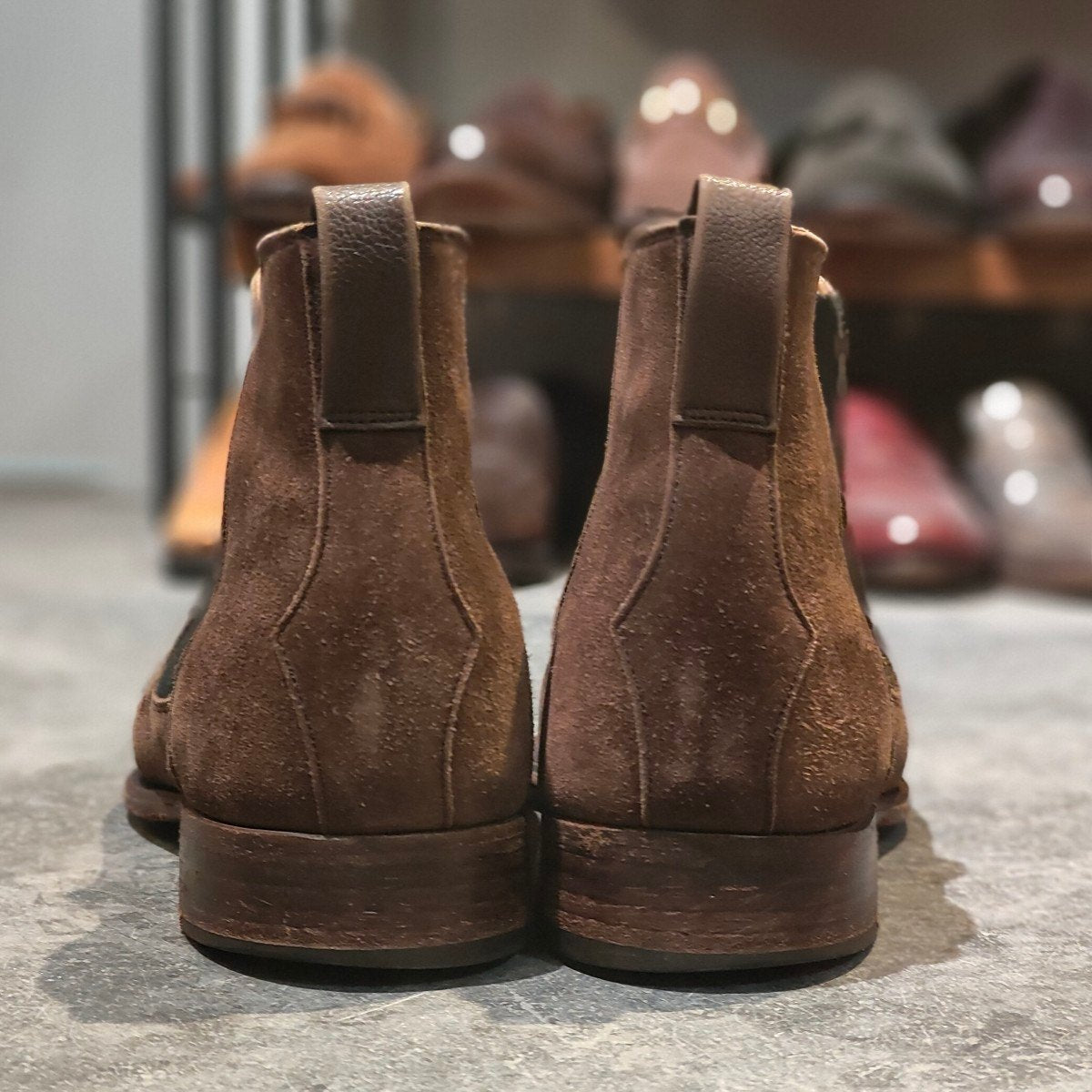 【JOHNLOBB】ジョンロブ チューダー サイドゴアブーツ スエード ブラウン サイズUK6.5E  7000Bラスト