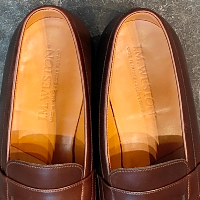 使用数回【J.M.WESTON】ジェイエムウエストン 180 シグニチャーローファー カーフ ダークブラウン サイズ UK5D 41ラスト 参考定価￥156,200-