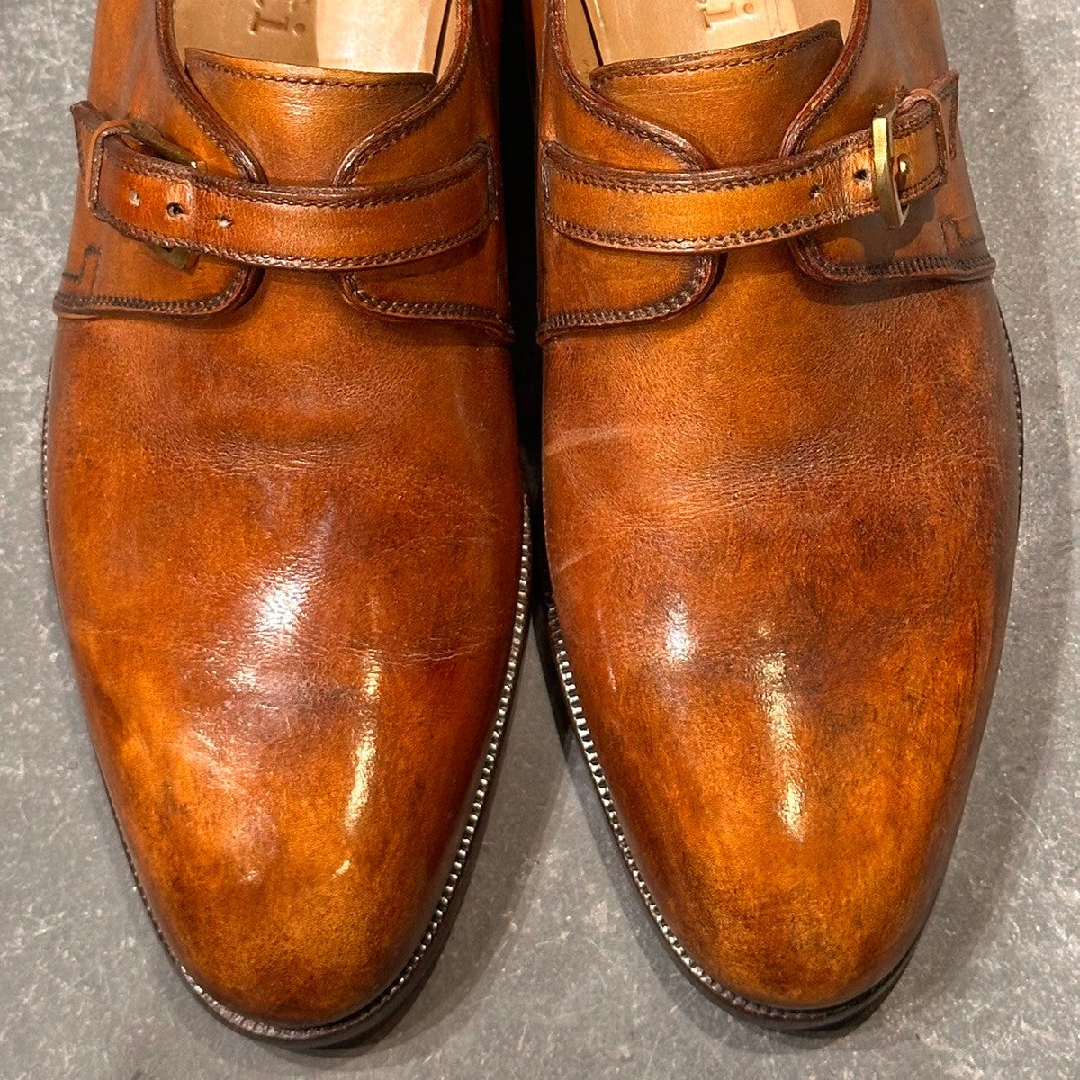 【BERLUTI】ベルルッティ シングルモンク カーフ ライトブラウン サイズUK6.5