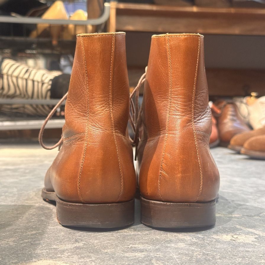 【CROCKETT&JONES】クロケット&ジョーンズ レザーブーツ 9899  キャップトゥ ブラウン UK7D
