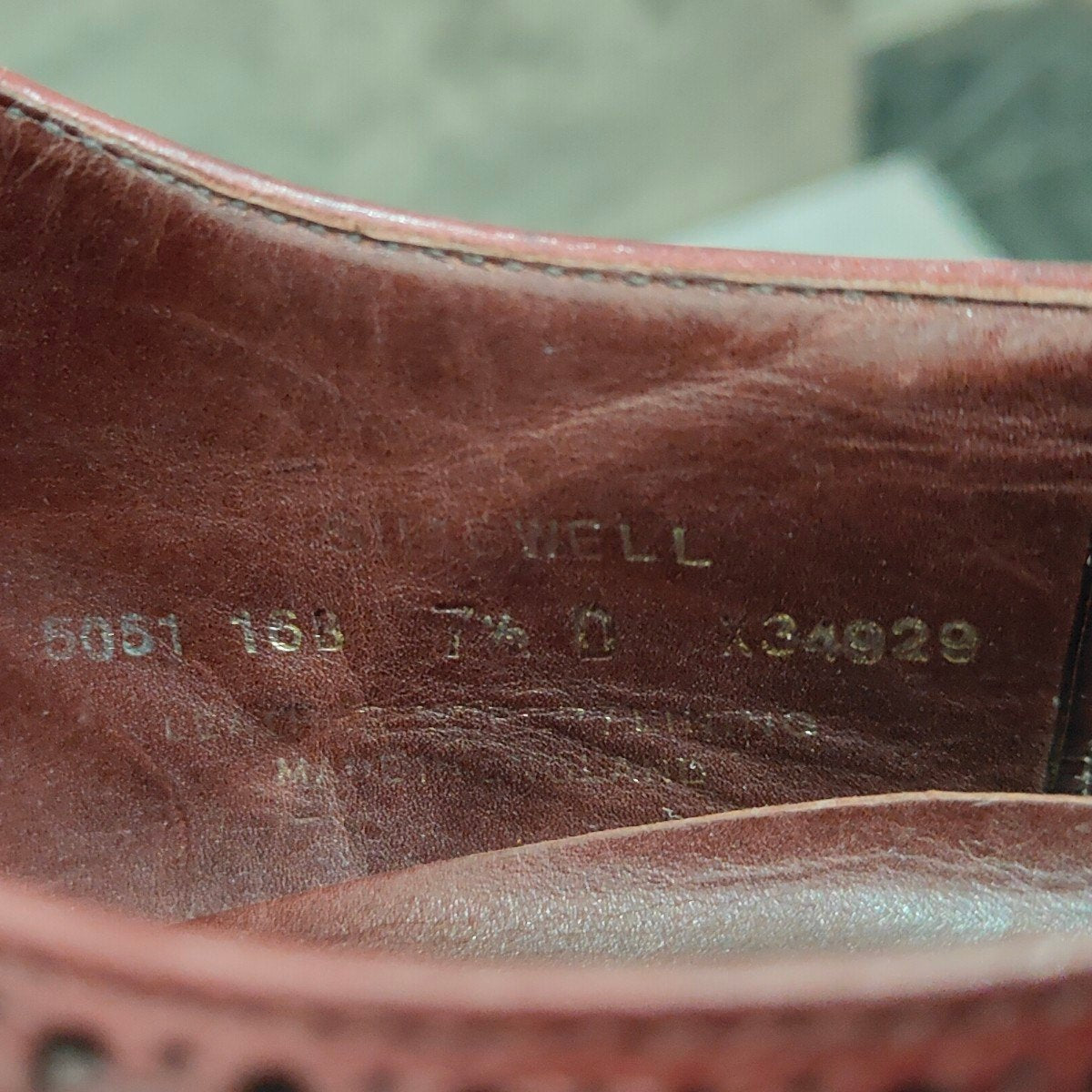 【CROCKETT&JONES】クロケット＆ジョーンズ シャドウェル プレーントゥ Ｖフロント カーフ バーガンディ サイズUK7.5D