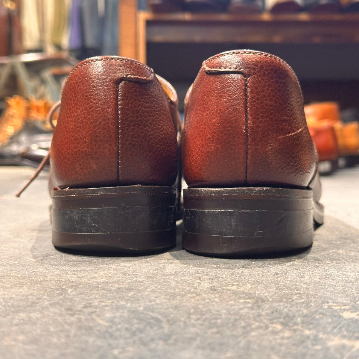 【SANDERS】サンダース 9696TDG プレーントゥ 内羽根 グレインレザー バーガンディ サイズUK7.5