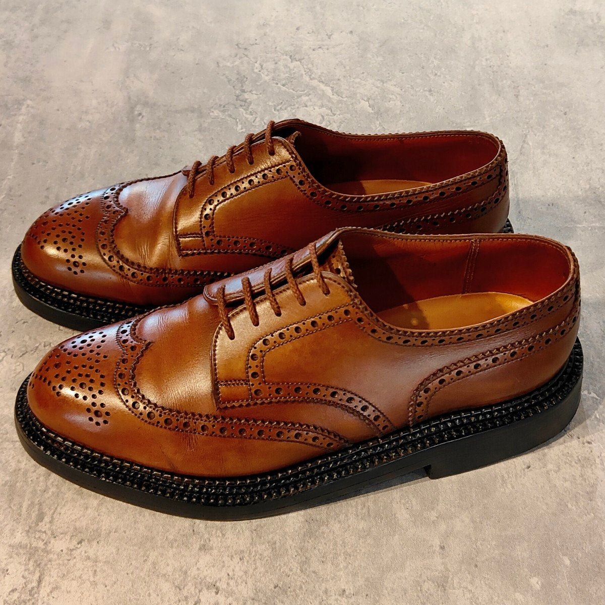 【J.M.WESTON】ジェイエムウエストン 590 トリプルソールダービー 旧旧ロゴ  ウイングチップ カーフ タンブラウン サイズUK5.5D 22ラスト 参考定価￥297,000-