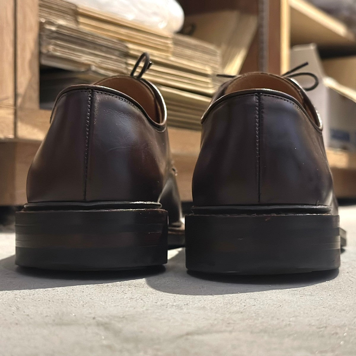 【CROCKETT&JONES】クロケット＆ジョーンズ セッジムーア 外羽根 プレーントゥ カーフ ブラウン サイズ7.5E 378ラスト