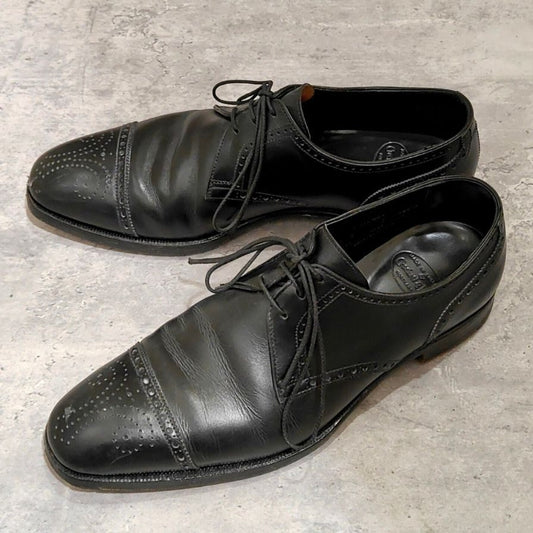 【Crockett&Jones】クロケット＆ジョーンズ セミブローグ ティエリー THIERRY Vフロント カーフ ブラック サイズUK6E